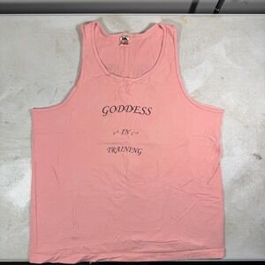 Vintage 1995 Fruit of the Loom Goddess In Training Angel Wings Pink Tank Top XL